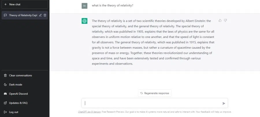 A sample exchange with ChatGPT. (Internet)