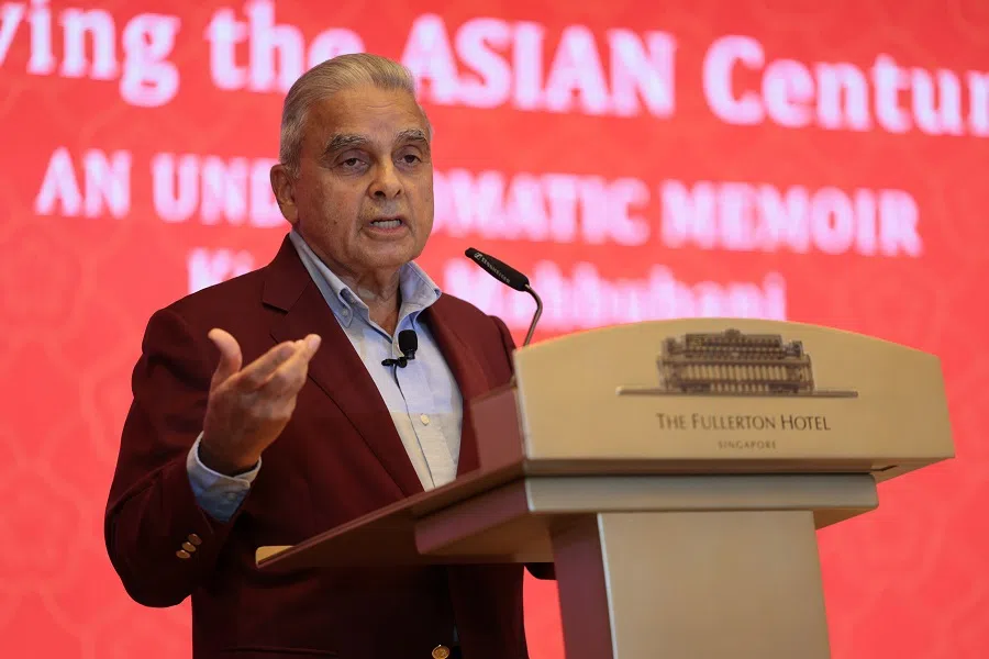 Book launch of Kishore Mahbubani’s memoir Living the Asian Century: An Undiplomatic Memoir”, at Fullerton Square, Singapore, on 15 August 2024. (SPH Media)
