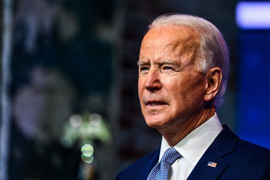 In this file photo US President-elect Joe Biden speaks during a cabinet announcement event in Wilmington, Delaware, on 24 November 2020. (Chandan Khanna/AFP)