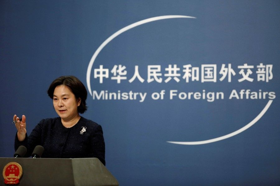 Chinese Foreign Ministry spokeswoman Hua Chunying attends a news conference in Beijing, China, 21 January 2021. (Carlos Garcia Rawlins/Reuters)