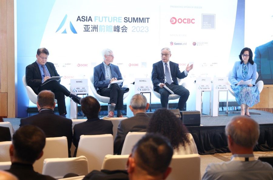 The panel on US-China Cooperation in an Age of Strategic Competition at the Asia Future Summit 2023, on 4 October 2023. (SPH Media)