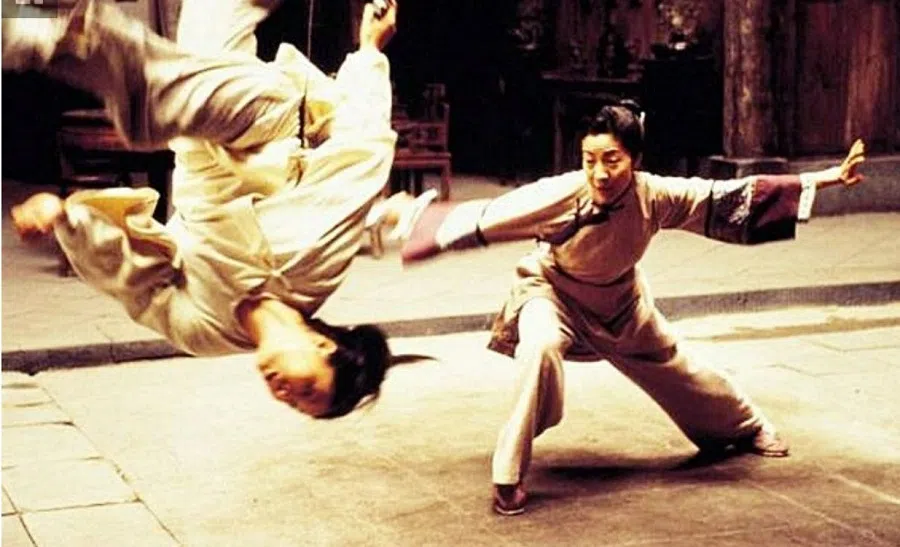 Cinema still from action film Crouching Tiger, Hidden Dragon, starring Michelle Yeoh (right) and Zhang Ziyi. (Internet)