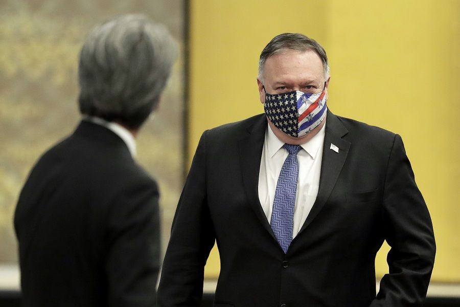 Mike Pompeo, US Secretary of State, attends the Quadrilateral Security Dialogue (Quad) ministerial meeting in Tokyo, Japan, on 6 October 2020. (Kiyoshi Ota/Bloomberg)