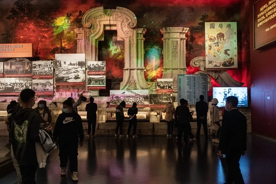 Visitors at the Museum of the Chinese Communist Party in Beijing, China, on 4 October 2022. (Bloomberg)