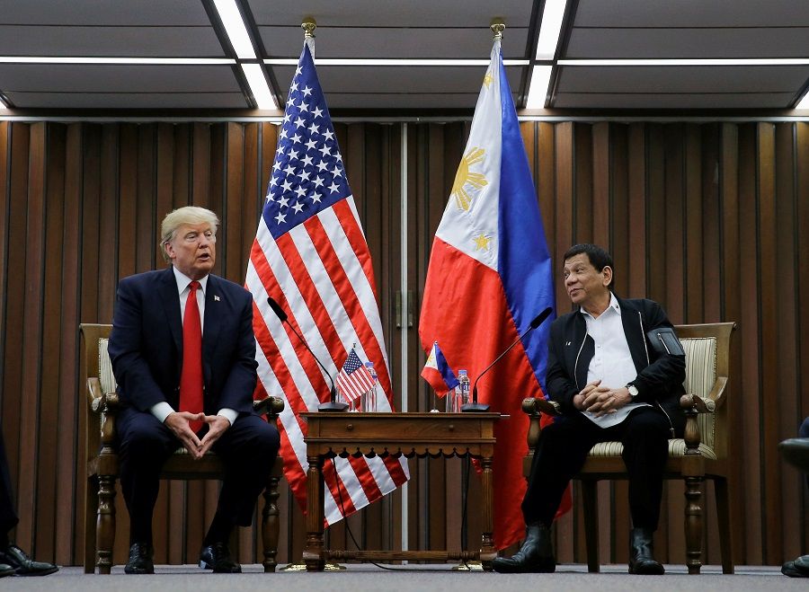 US President Donald Trump holds a bilateral meeting with President of the Philippines Rodrigo Duterte alongside the ASEAN Summit in Manila, Philippines, 13 November 2017. (Jonathan Ernst/File Photo/Reuters)