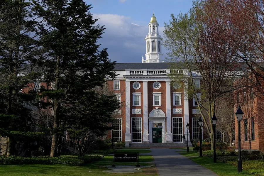 A view of the Business School campus of Harvard University in Cambridge, Massachusetts, US, on 15 April 2025. (Faith Ninivaggi/Reuters)