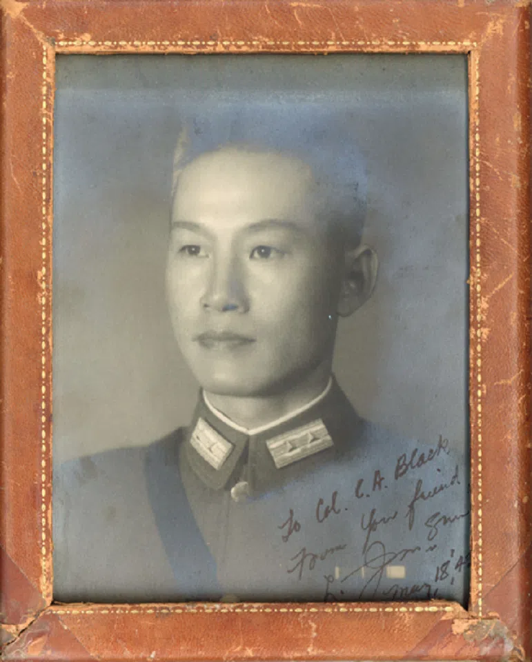 In the early 1940s, General Sun Li-ren sent this signed photograph to Colonel C. A. Black.