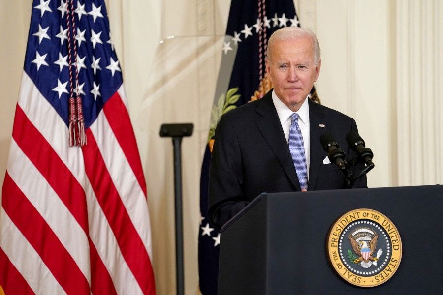 US President Joe Biden speaks during an event at the White House in Washington, US, 25 May 2022. (Kevin Lamarque/Reuters)