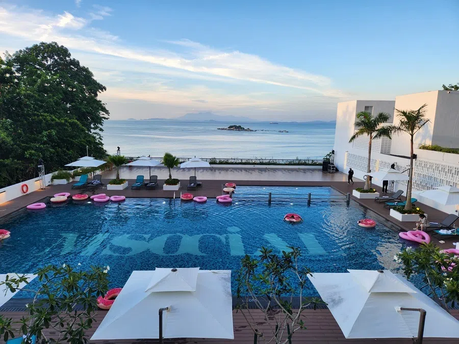 A view of the pool at M Social Resort Penang, which had a grand opening in July 2025. Millennium Hotels and Resorts owns and operates M Social hotels as part of its portfolio of hotel brands.