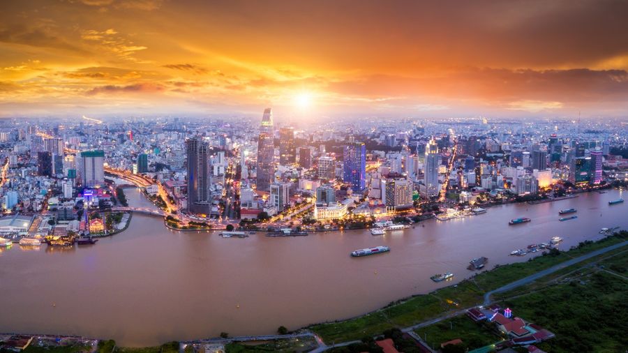 An aerial view of Ho Chi Minh City's skyline and skyscrapers. (iStock)