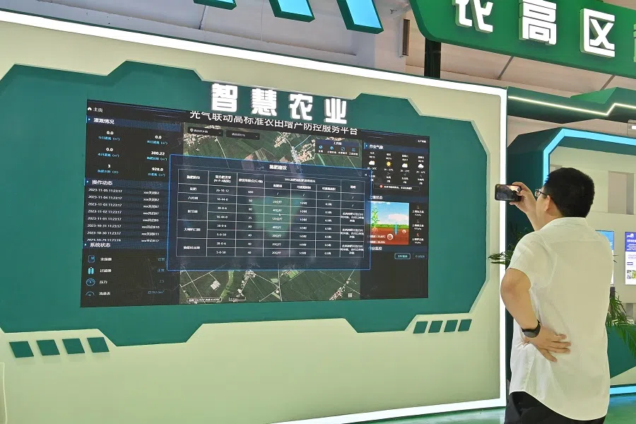 A visitor at the China Changchun International Agriculture and Food Fair Expo in Changchun, Jilin province, China, in August 2024. (CNS)