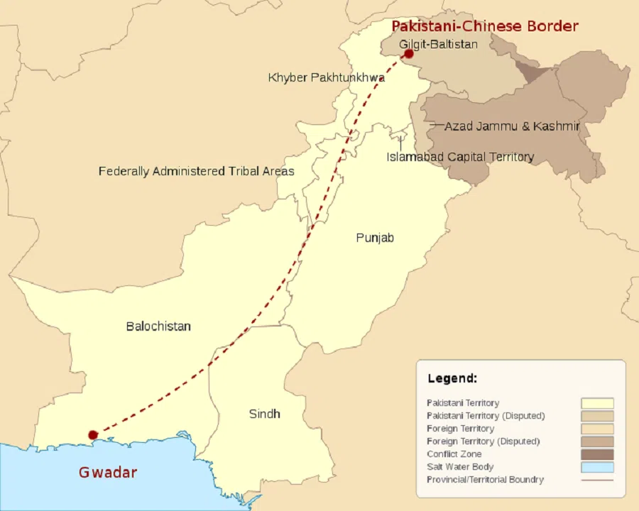 A map of the China-Pakistan Economic Corridor (CPEC). (Map: Wanishahrukh/Licensed under CC BY-SA 3.0)
