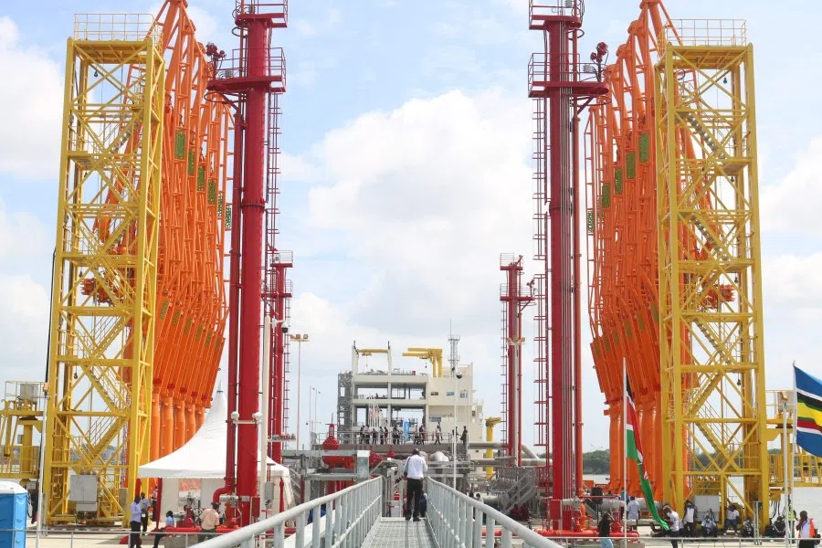 A general view of the China-funded Kipevu Oil Terminal at Mombasa Port in Mombasa on 6 January 2022. (AFP)