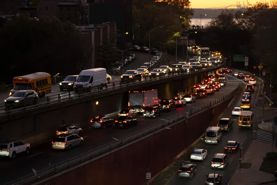 Traffic is seen during rush hour on 12 November 2024 in New York. (Angela Weiss/AFP)