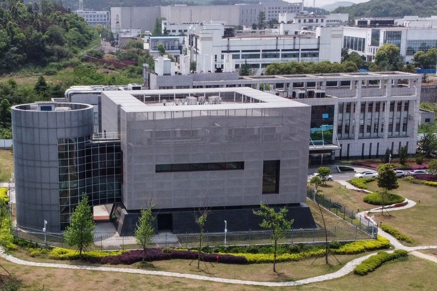 An aerial view shows the P4 laboratory at the Wuhan Institute of Virology in Wuhan, April 17, 2020. There are suspicions that the virus originated in the WIV due to lax safety protocols. (Hector Retamal/AFP)