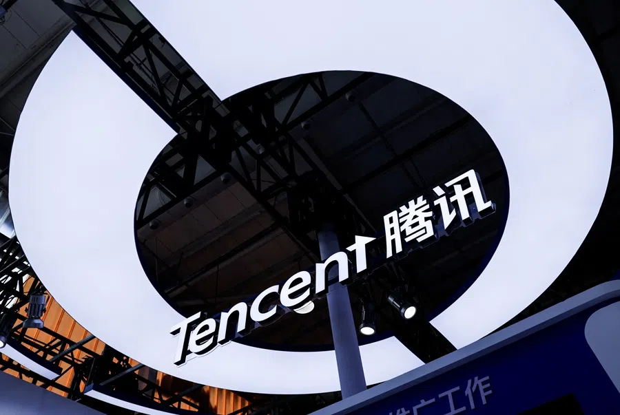 A logo of Tencent is displayed at the company’s booth at China International Fair for Trade in Services (CIFTIS) in Beijing, China, 11 September 2025. (Maxim Shemetov/Reuters)