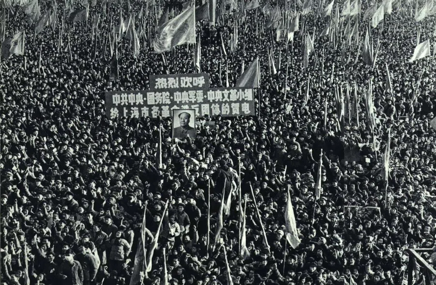 Rebel groups of Red Guards marching in Shanghai during the Cultural Revolution, 1967. (Wikimedia)