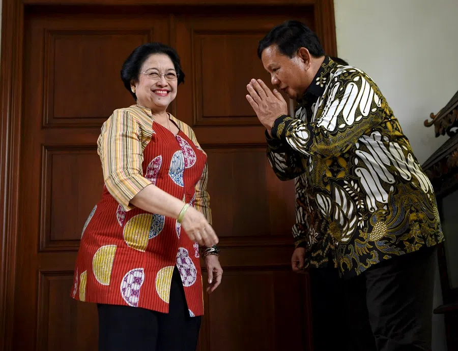 Head of Indonesia’s opposition party Gerindra, Prabowo Subianto, meeting Megawati Sukarnoputri, chief of ruling party Indonesian Democratic Party of Struggle, on 24 July 2019. (Antara Foto)