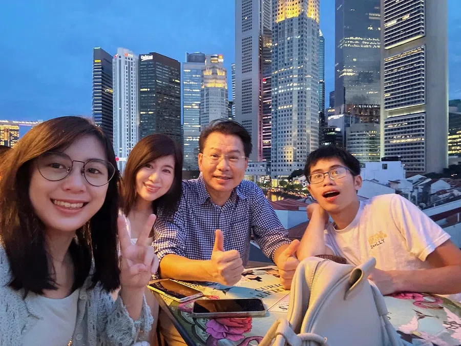 Prof Yeo (second from right) with his family. (Photo provided by interviewee)