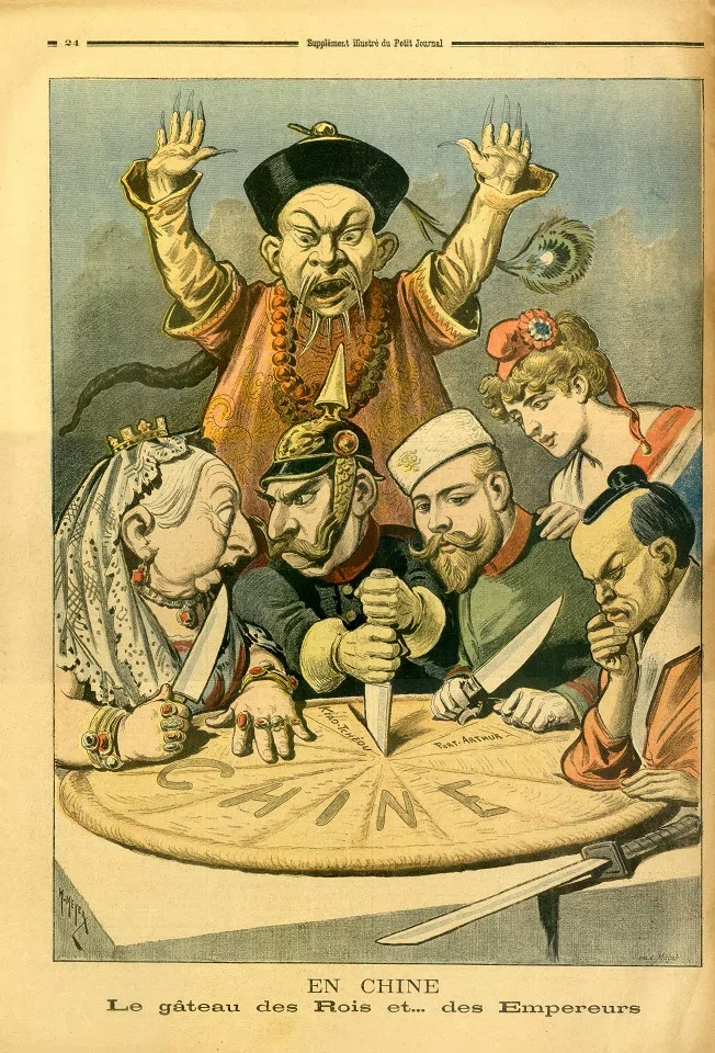 In 1900, a Western illustrated magazine published an illustration of the imperial powers carving up China.