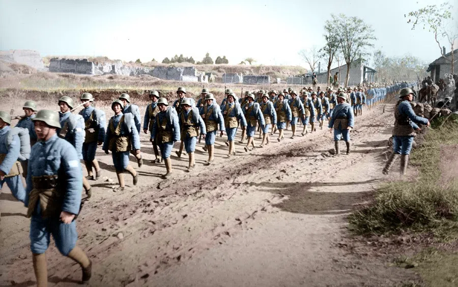 In September 1937, the Japanese attacked Northern China with a superior force of five divisions. The Chinese troops built an inner great wall, buttressing Xinkou and Taiyuan defences to exhaust the Japanese troops and fight a long-term war.