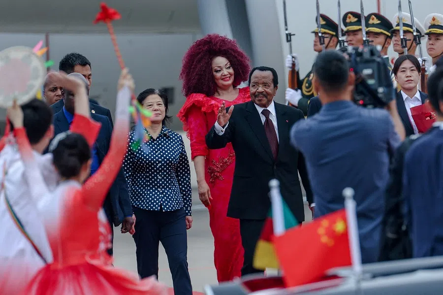 Cameroon’s President Paul Biya waves as he arrives at the Beijing Capital International Airport, ahead of the 2024 Summit of the Forum on China-Africa Cooperation (FOCAC) in Beijing, China, on 4 September 2024. (Wu Hao/Pool via Reuters)