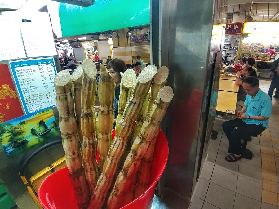 Sugarcane at a hawker centre in Singapore. (SPH Media)