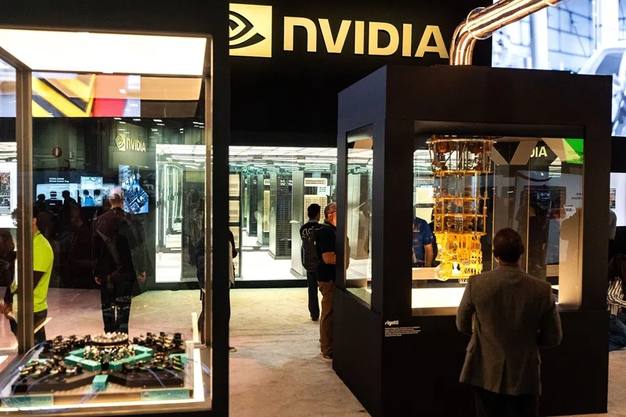 Attendees at the Nvidia booth during the Nvidia GTC (GPU Technology Conference) in Washington, DC, US, 29 October 2025. (Kent Nishimura/Bloomberg)