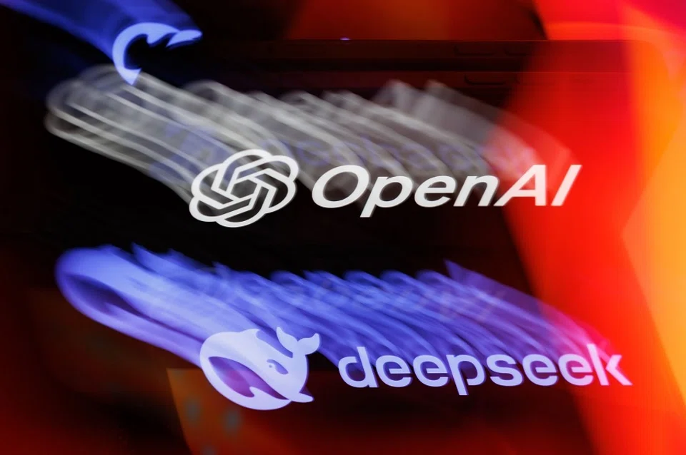 The logos of OpenAI, ChatGPT and DeepSeek artificial intelligence apps on mobile phones, arranged in Riga, Latvia, on 29 January 2025. (Andrey Rudakov/Bloomberg)