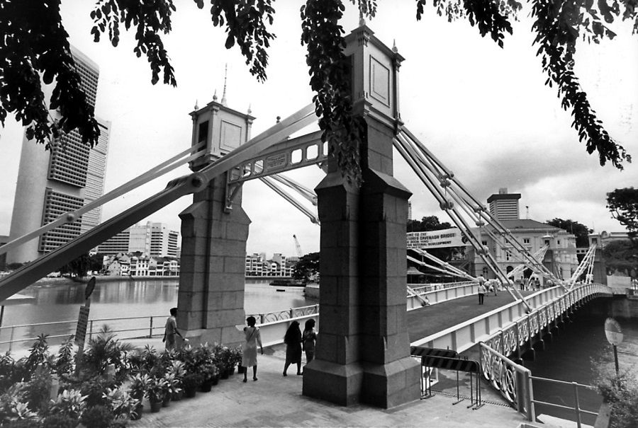 Cavenagh Bridge - the oldest bridge across the Singapore River. It was built in 1868-69 to commemorate the founding of the Crown Colony of the Straits Settlements in 1867. (SPH Media)