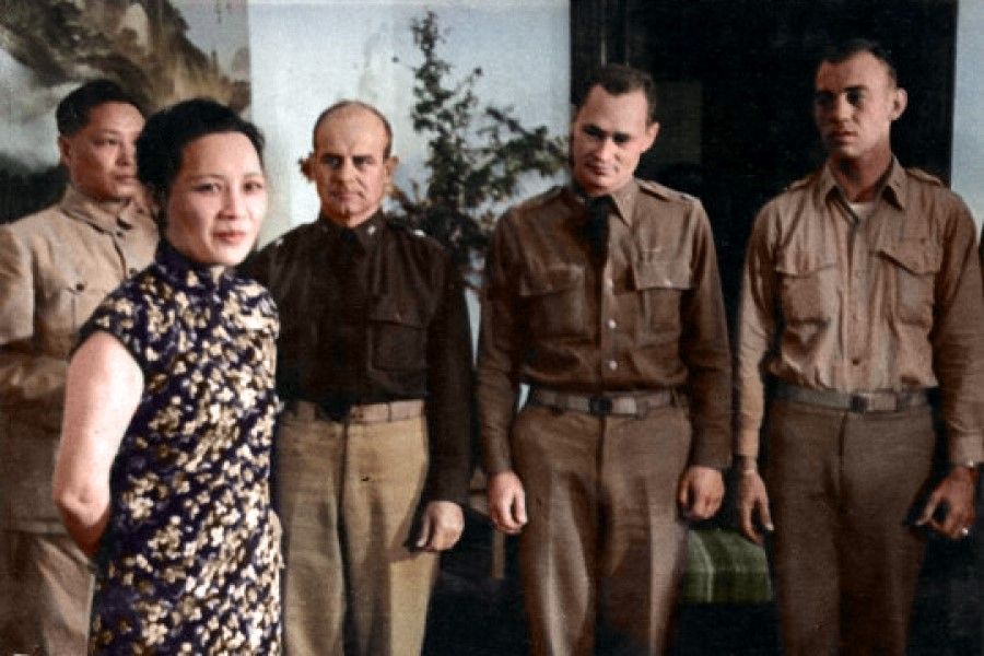 Madame Chiang gave a speech in Chongqing thanking the pilots in the Doolittle Raid for their valour.