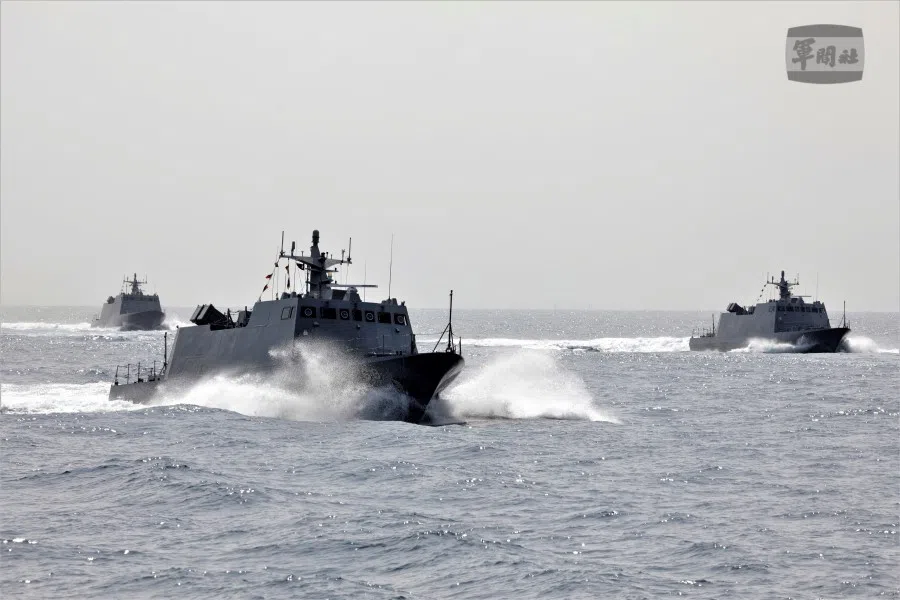 Ships of the Taiwan Navy take part in a military exercise in Taiwan in this handout picture released on 10 April 2023. (Military News Agency/Handout via Reuters)