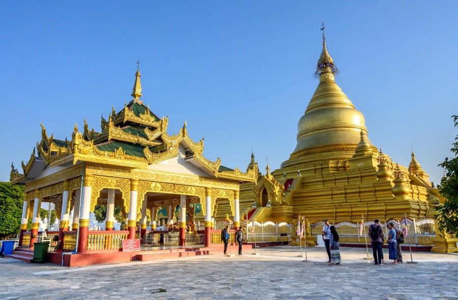 Kuthodaw Pagoda in Mandalay, where members of Chinese Foreign Minister Wang Yi's delegation were criticised for violating Buddhist rules by stepping on the red carpet without first removing their shoes. (Mladen Antonov/AFP)