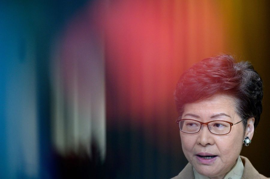 Hong Kong's Chief Executive Carrie Lam speaks during her weekly press conference in Hong Kong on 7 January 2020. (Philip Fong/AFP)