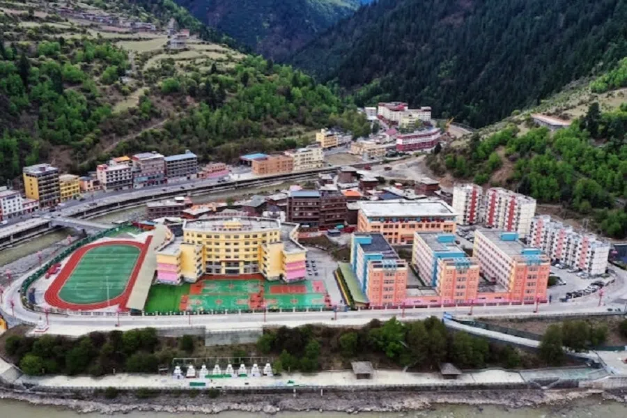 A newly built primary boarding school in Rangtang County, Sichuan province, on 17 May 2023. (Photo: Caixin)