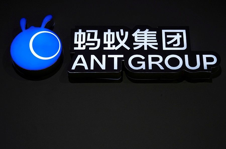 A sign of Ant Group is seen during the World Internet Conference in Wuzhen, Zhejiang province, China on 23 November 2020. (Aly Song/File Photo/Reuters)