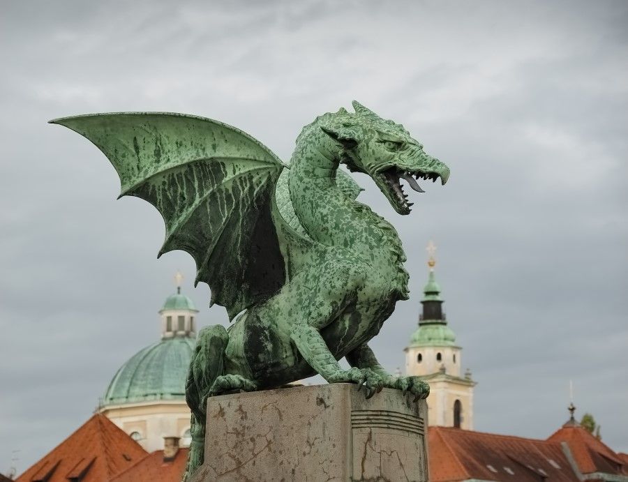 A sculpture of a dragon on the Dragon Bridge in Ljubljana, Slovenia. (Photo: Petar Milošević/Licensed under CC BY-SA 4.0)