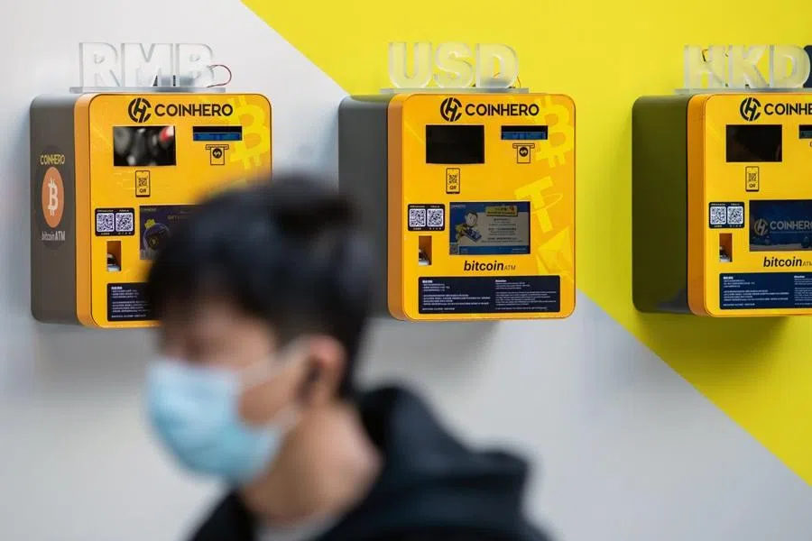 Bitcoin ATMs, operated by Coinhero, in Hong Kong, China, on 21 December 2022. (Paul Yeung/Bloomberg)