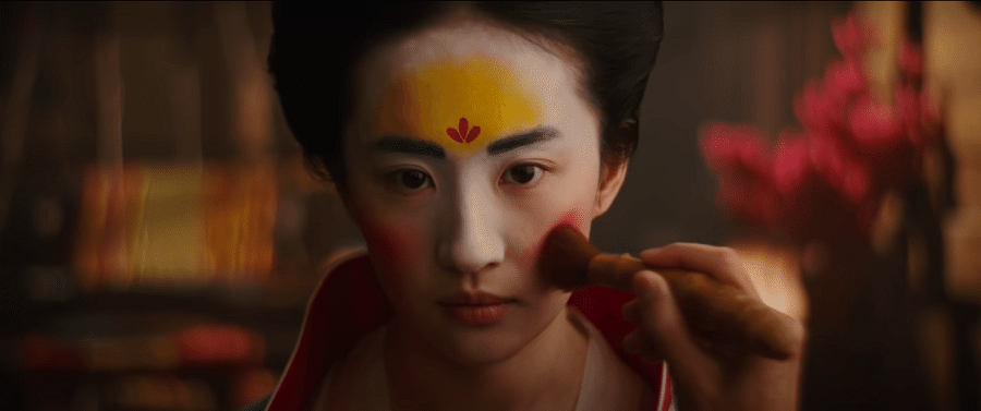 Mulan's makeup in the Disney film. (Photo: Screenshot from Mulan official trailer/Walt Disney Studios/Youtube)