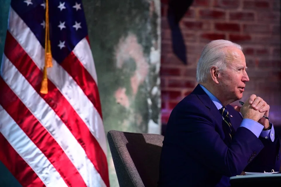 President-elect Joe Biden is briefed by expert members of his national security and foreign policy agency review teams at the Queen Theater on 28 December 2020 in Wilmington, Delaware. (Mark Makela/AFP)