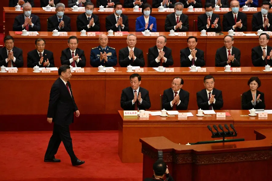 China's President Xi Jinping prepares to deliver a speech during the closing session of the National People's Congress (NPC) at the Great Hall of the People in Beijing on 13 March 2023. (Noel Celis/Pool via Reuters)
