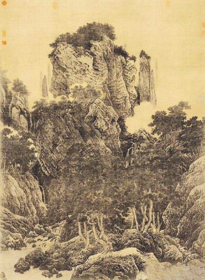 Li Tang, Wind in Pines Among a Myriad of Valleys (《万壑松风图》), National Palace Museum, Song dynasty. (Internet)