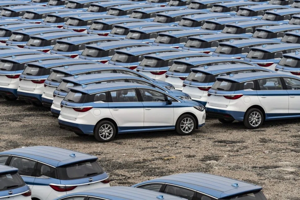 BYD Co. E5 electric vehicles in taxi livery at a lot in Shenzhen, China, on 17 January 2024. (Qilai Shen/Bloomberg)