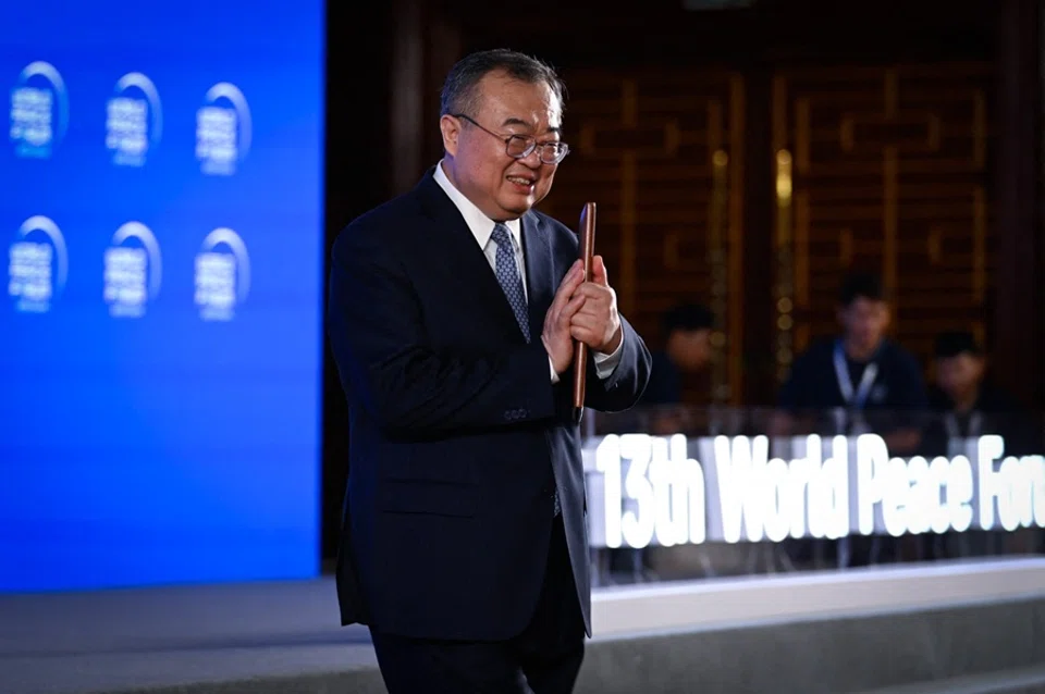 Minister of the International Department of the Communist Party of China Liu Jianchao at the 13th World Peace Forum in Beijing on 3 July 2025. (Wang Zhao/AFP)