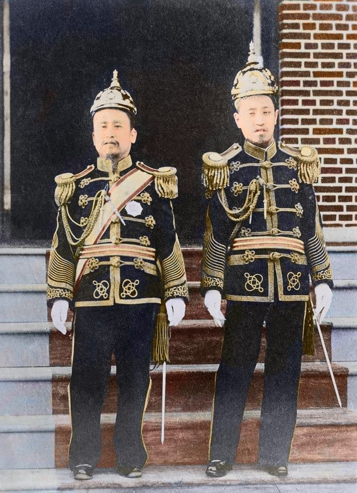 Gojong (left), last king of Joseon, with Emperor Sunjong (right), 1910s. In 1910, Japan forcibly annexed Korea, and Joseon was no more.