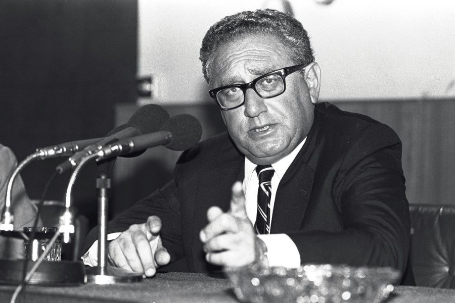 Former US Secretary of State Dr Henry Kissinger at a press conference held at the Singapore Broadcasting Corporation. (SPH)