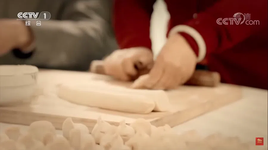 Dumplings are eaten in the north to celebrate Chinese New Year. (Screengrab from the CCTV春晚 YouTube channel)