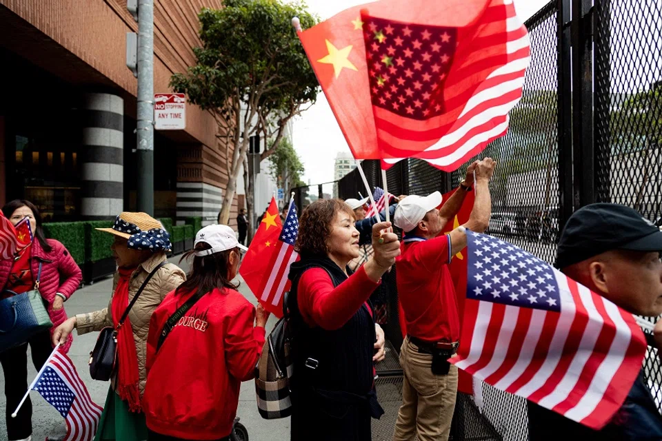 Supporters await the arrival of Chinese President Xi Jinping in San Francisco, California, US, on 14 November 2023. (Jason Henry/AFP)