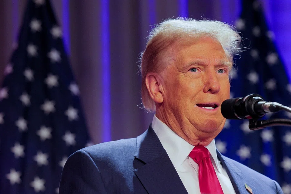 US President-elect Donald Trump speaks as he meets with House Republicans on Capitol Hill in Washington, US, on 13 November 2024. (Brian Snyder/Reuters)