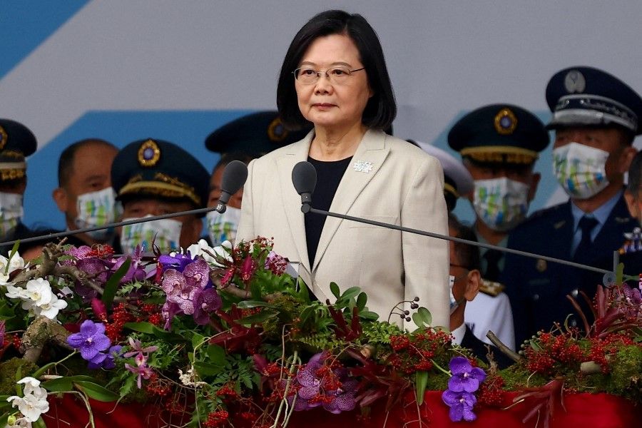Taiwan's President Tsai Ing-wen gives a speech on National Day in Taipei, Taiwan, 10 October 2022. (Reuters/Ann Wang/File Photo)